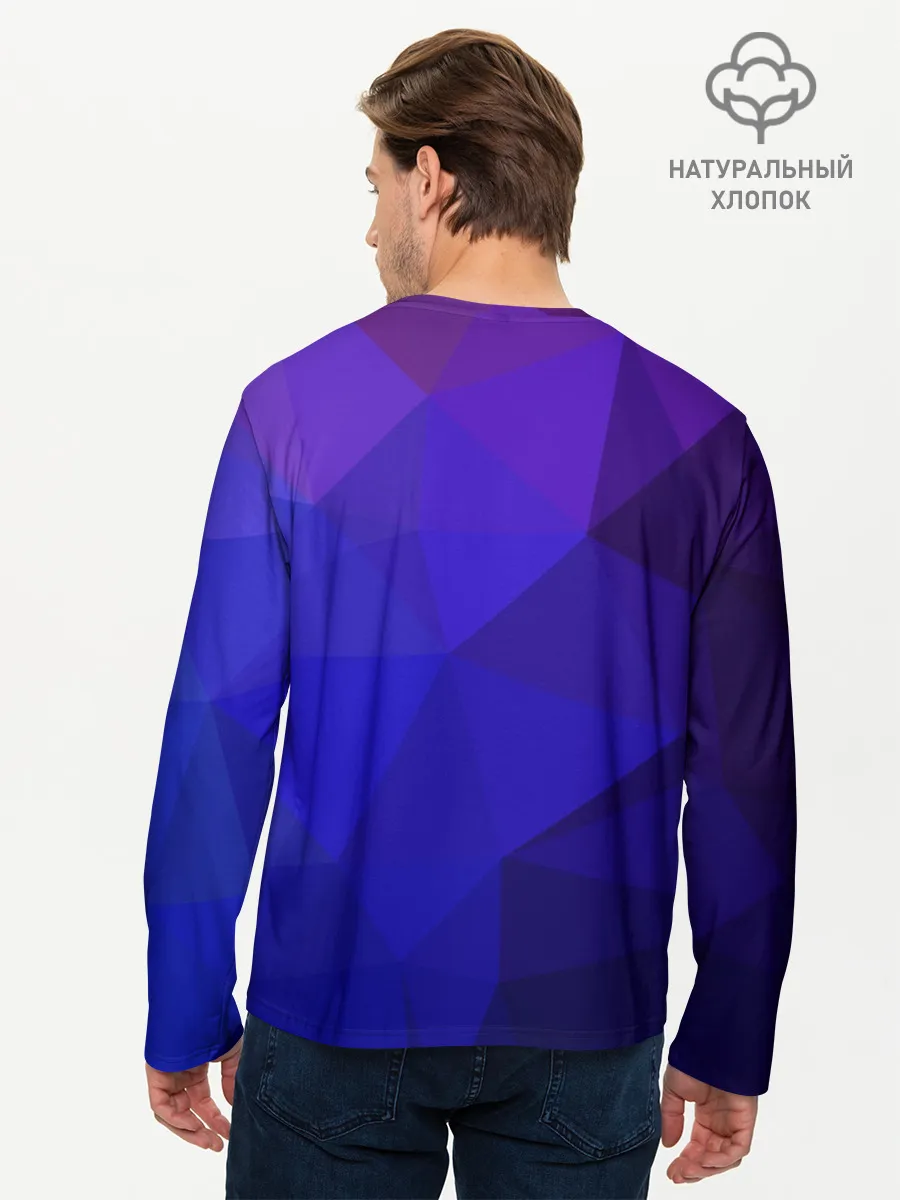 Мужской лонгслив базовый / полигональный космонавт