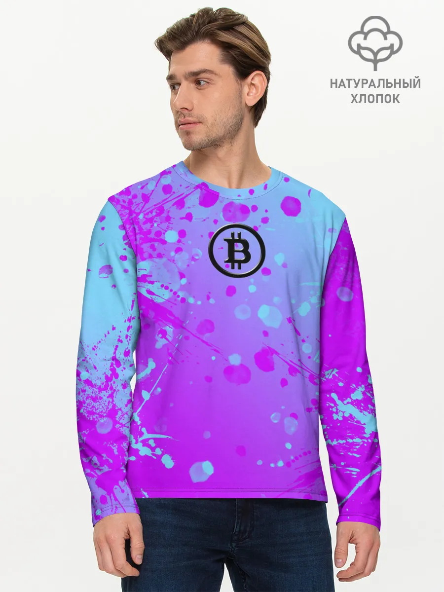 Мужской лонгслив базовый / Bitcoin