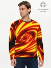 Мужской лонгслив базовый / ОГНЕННЫЕ ВОЛНЫ | FIRE STRIPES