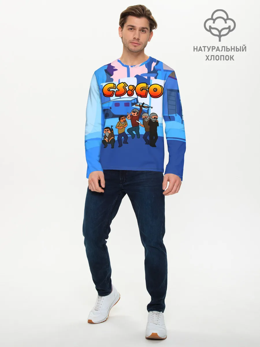 Мужской лонгслив базовый / CS GO МУЛЬТФИЛЬМ