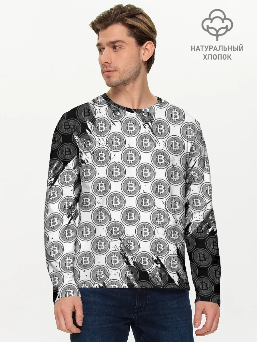 Мужской лонгслив базовый / Bitcoin