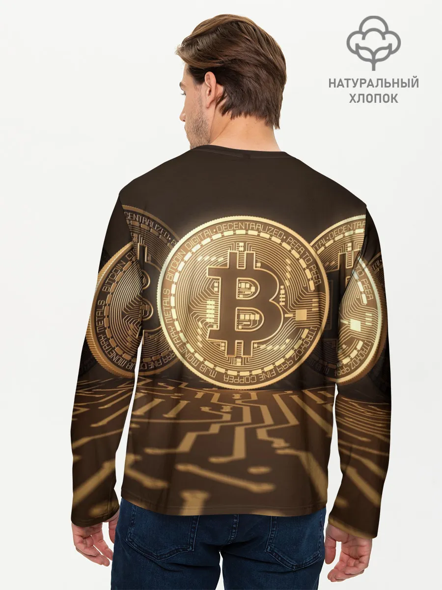 Мужской лонгслив базовый / Биткоин