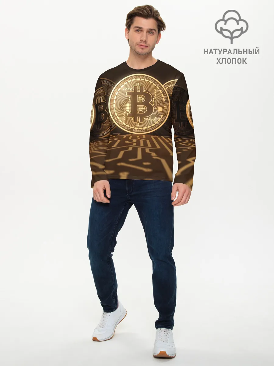 Мужской лонгслив базовый / Биткоин