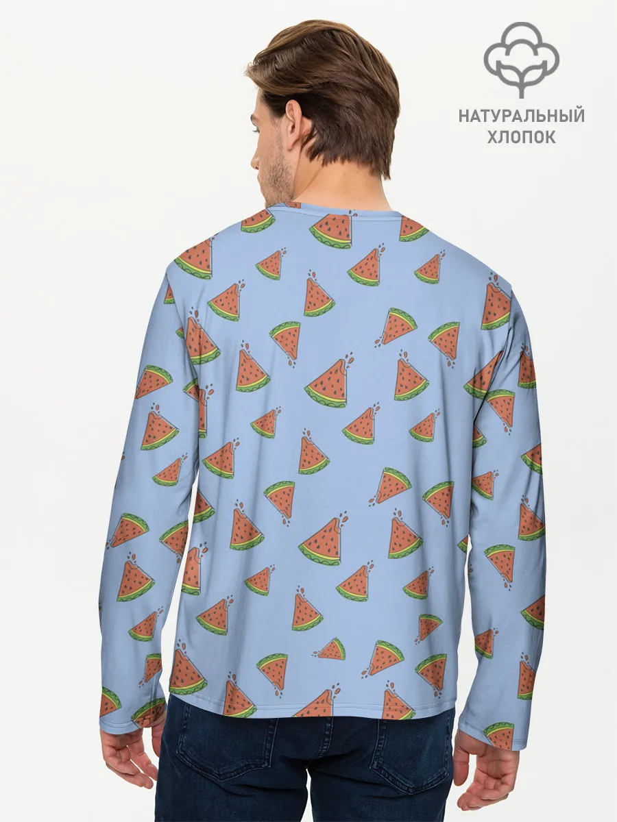 Мужской лонгслив базовый / Кусочки арбуза