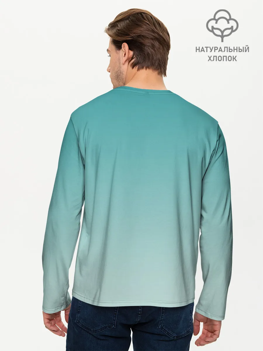 Мужской лонгслив базовый / котик на подстилке