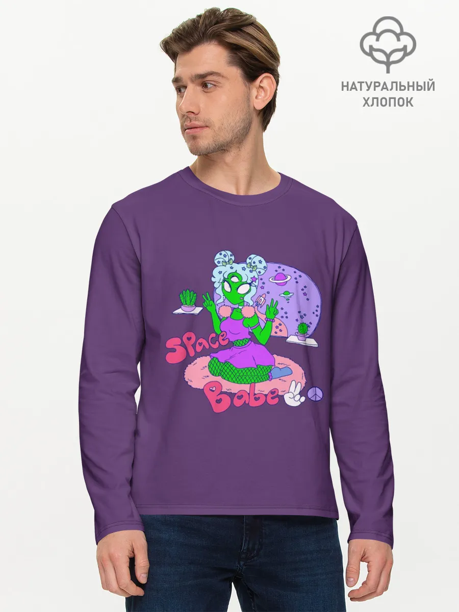 Мужской лонгслив базовый / Space Babe