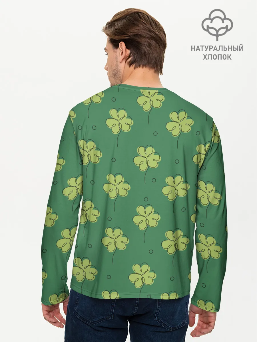 Мужской лонгслив базовый / Узор на День святого Патрика