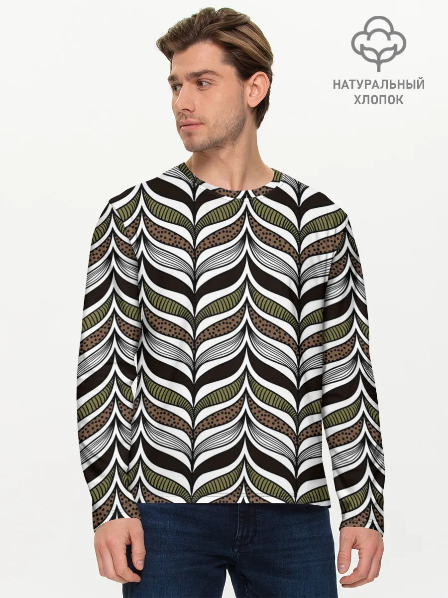 Мужской лонгслив базовый / Африканский племенной узор