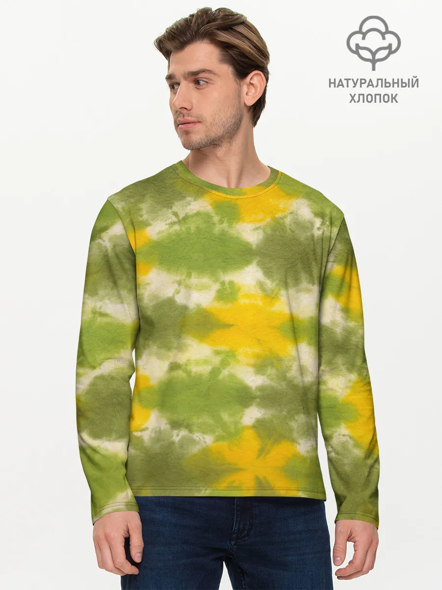 Мужской лонгслив базовый / разводы краски