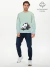 Мужской лонгслив базовый / акварельные панды