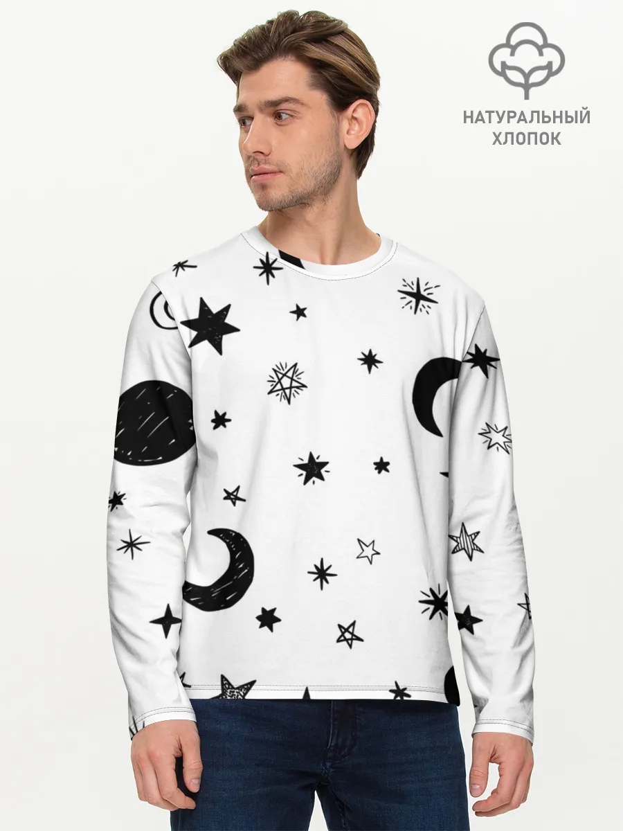 Мужской лонгслив базовый / Звездное небо