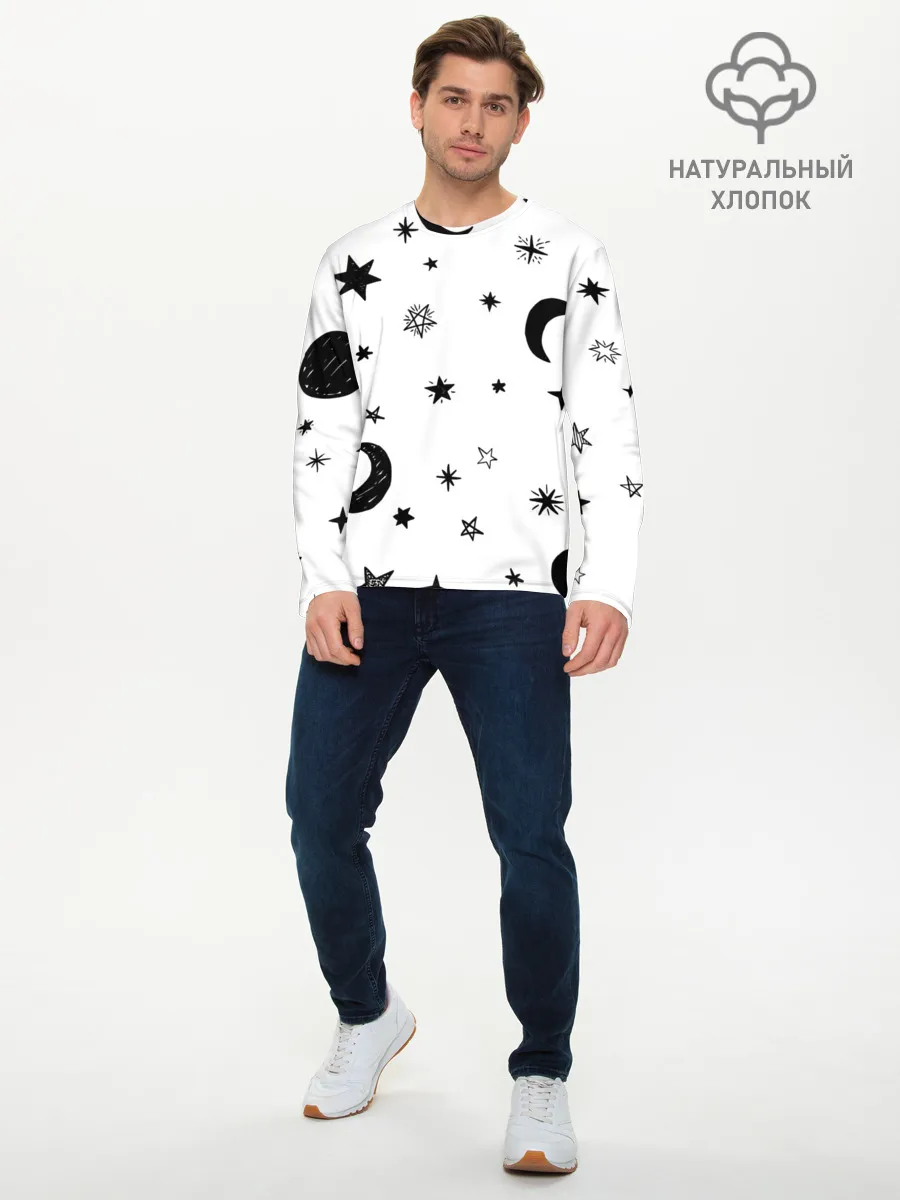 Мужской лонгслив базовый / Звездное небо