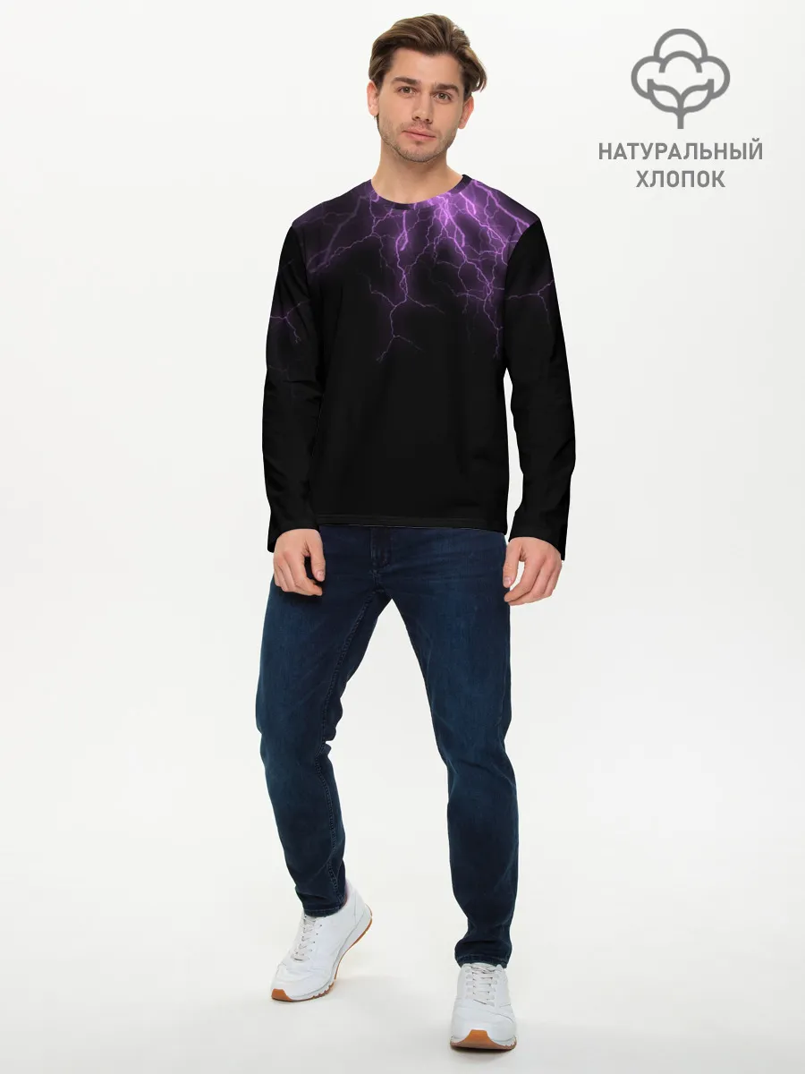 Мужской лонгслив базовый / Разряд Молнии