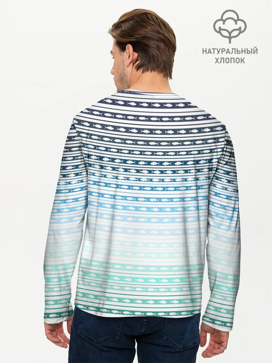 Мужской лонгслив базовый / Sunset fish