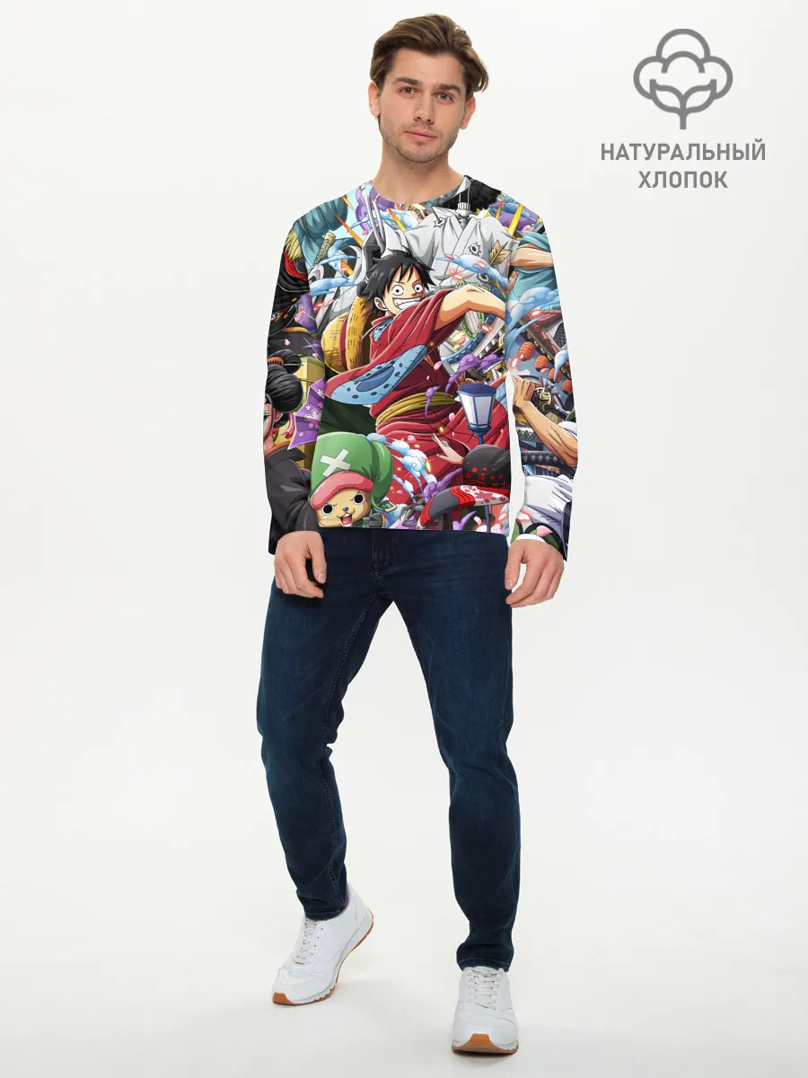 Мужской лонгслив базовый / One Piece стикербомбинг