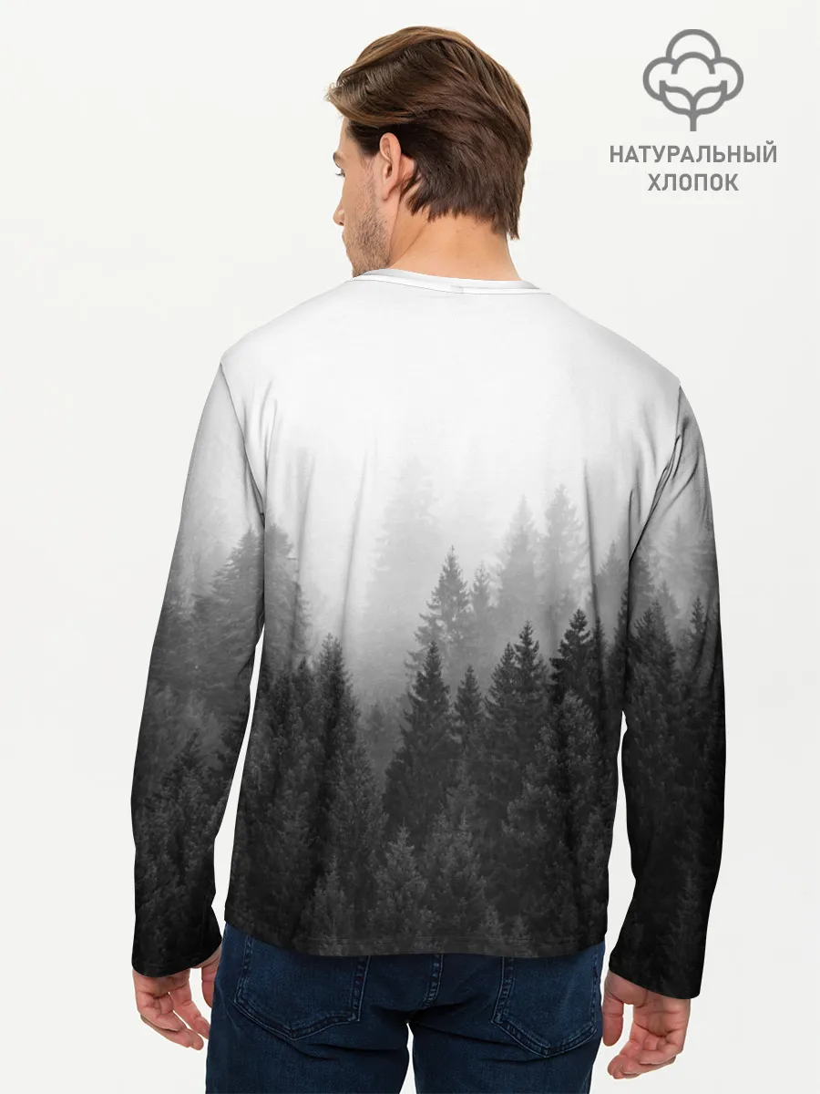 Мужской лонгслив базовый / Туманный лес