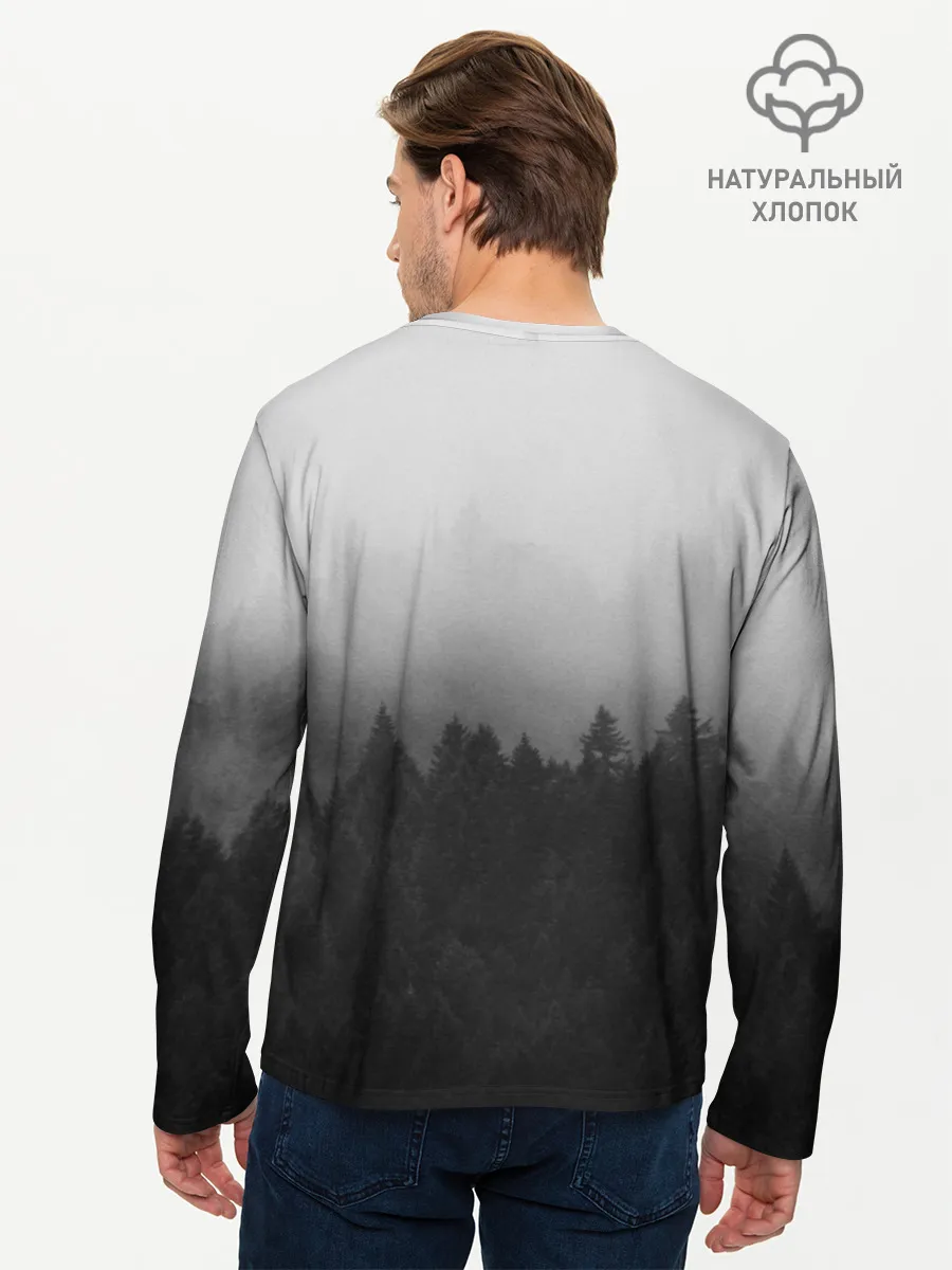 Мужской лонгслив базовый / Туманный лес