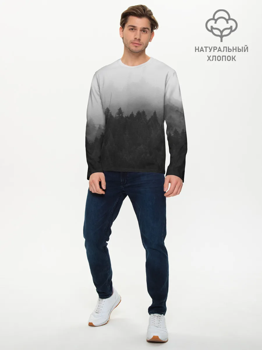 Мужской лонгслив базовый / Туманный лес