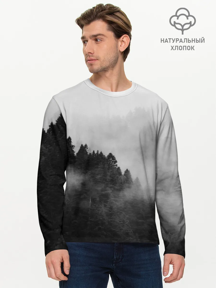 Мужской лонгслив базовый / Природа - Лес