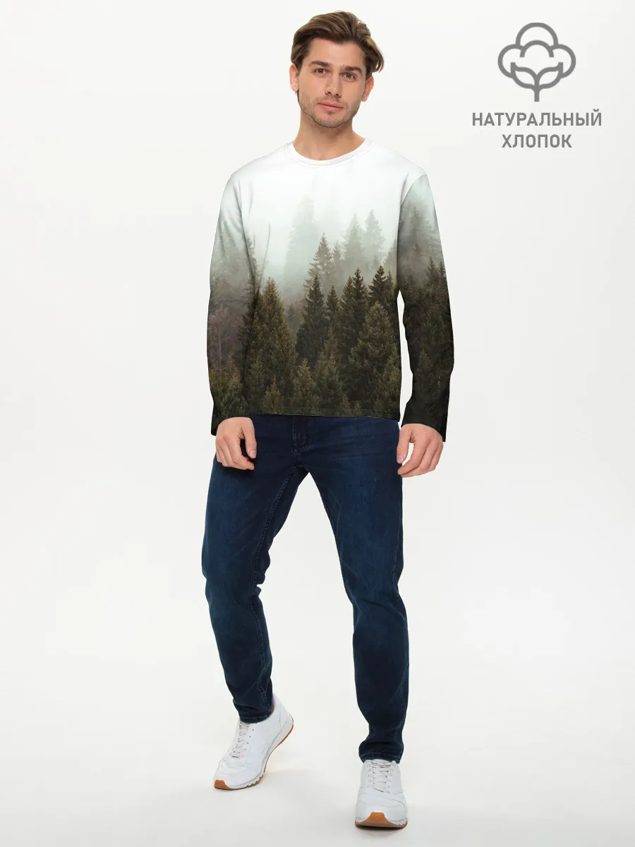 Мужской лонгслив базовый / Деревья
