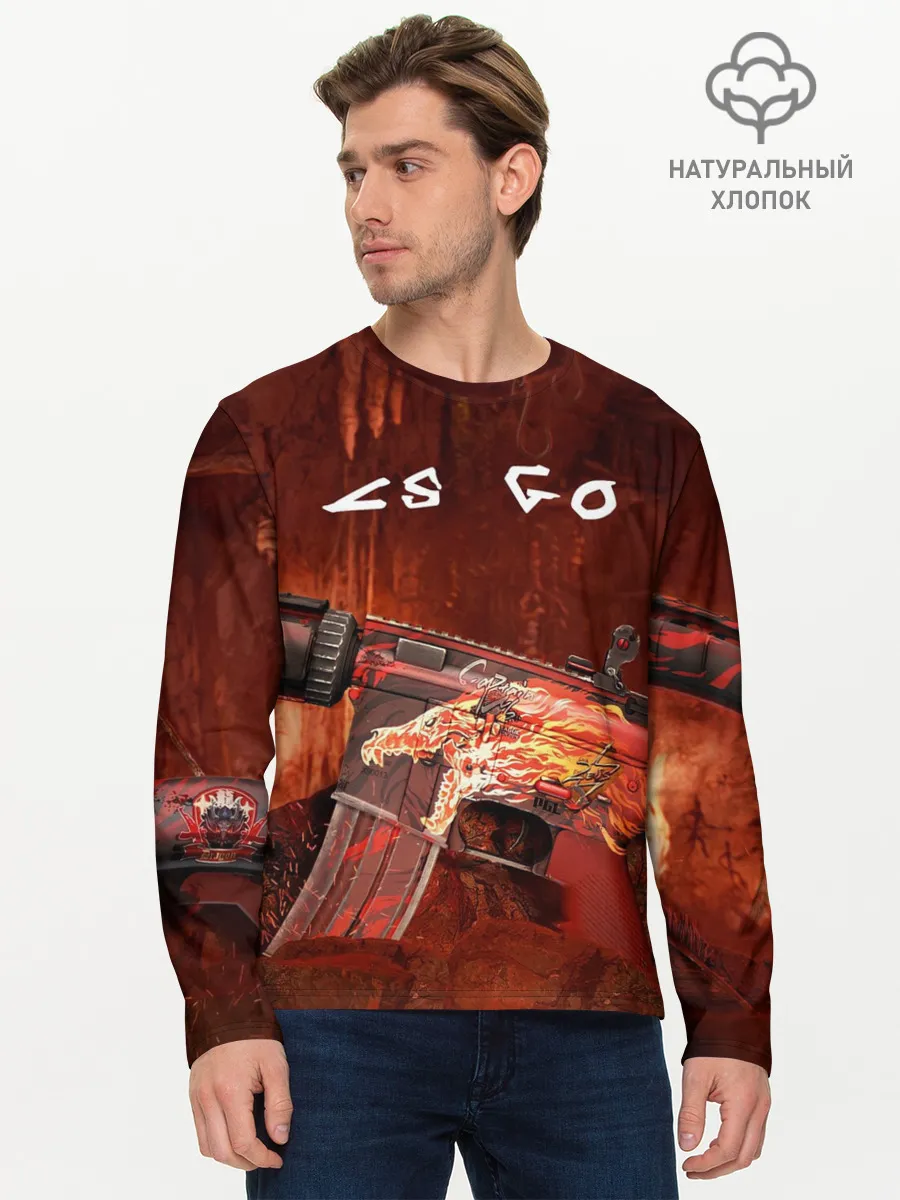 Мужской лонгслив базовый / CS GO M4A4 HOWI