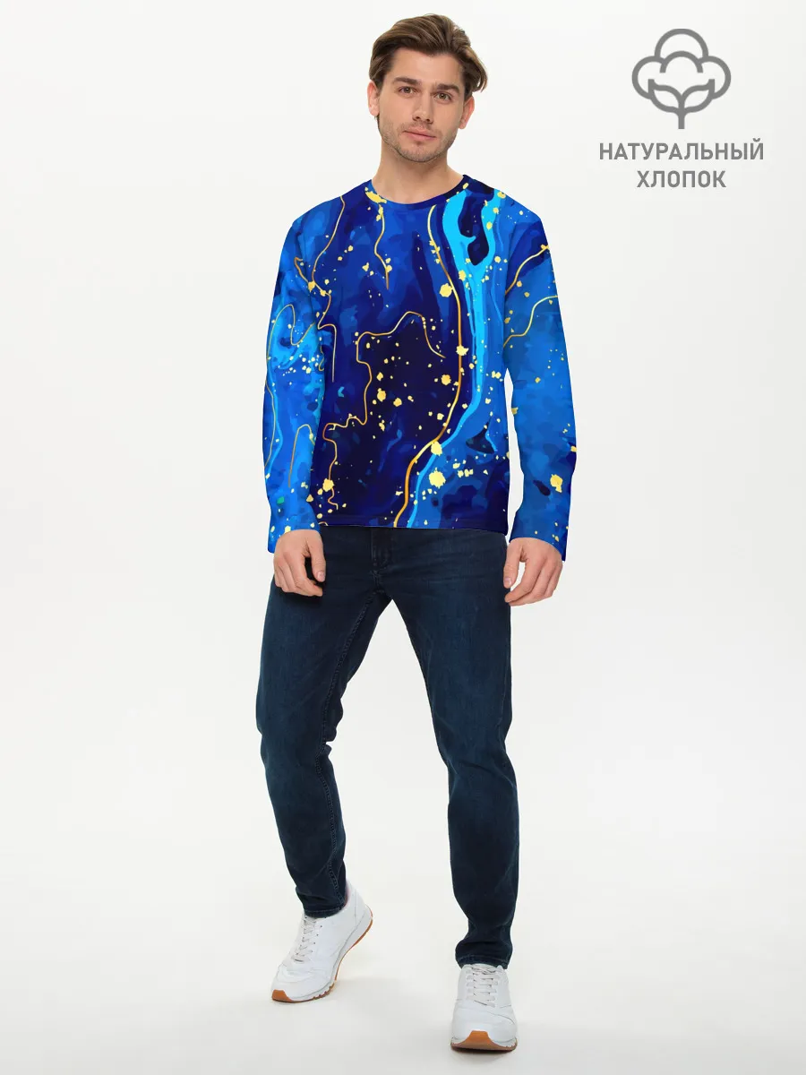 Мужской лонгслив базовый / СИНИЙ ГРАНИТ