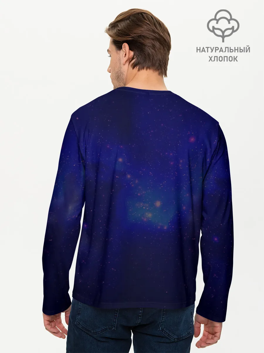 Мужской лонгслив базовый / Неоновый Космонавт