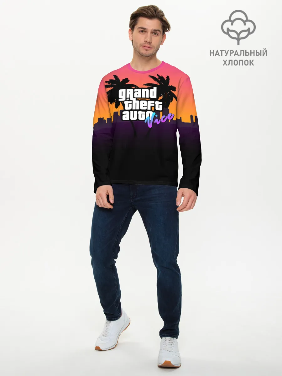 Мужской лонгслив базовый / Grand Theft Auto vice