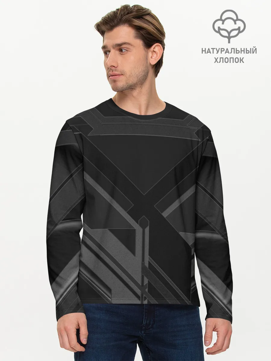 Мужской лонгслив базовый / Хромированная Сталь