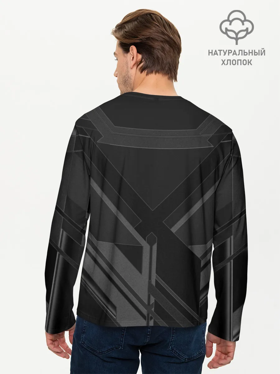 Мужской лонгслив базовый / Хромированная Сталь