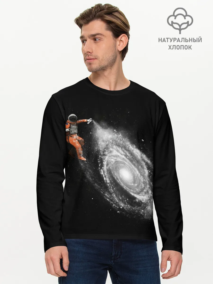 Мужской лонгслив базовый / Художник Космонавт