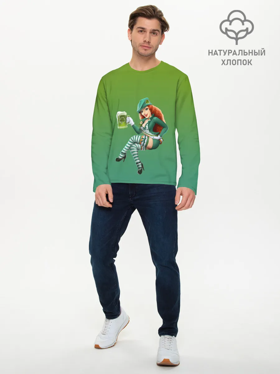Мужской лонгслив базовый / девушка вечеринка на Патрика