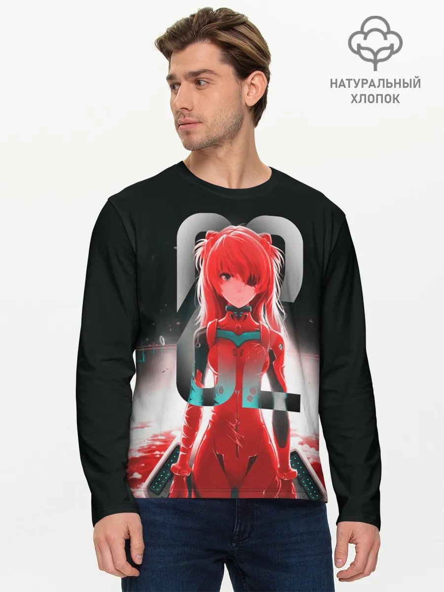 Мужской лонгслив базовый / Asuka Langle Black