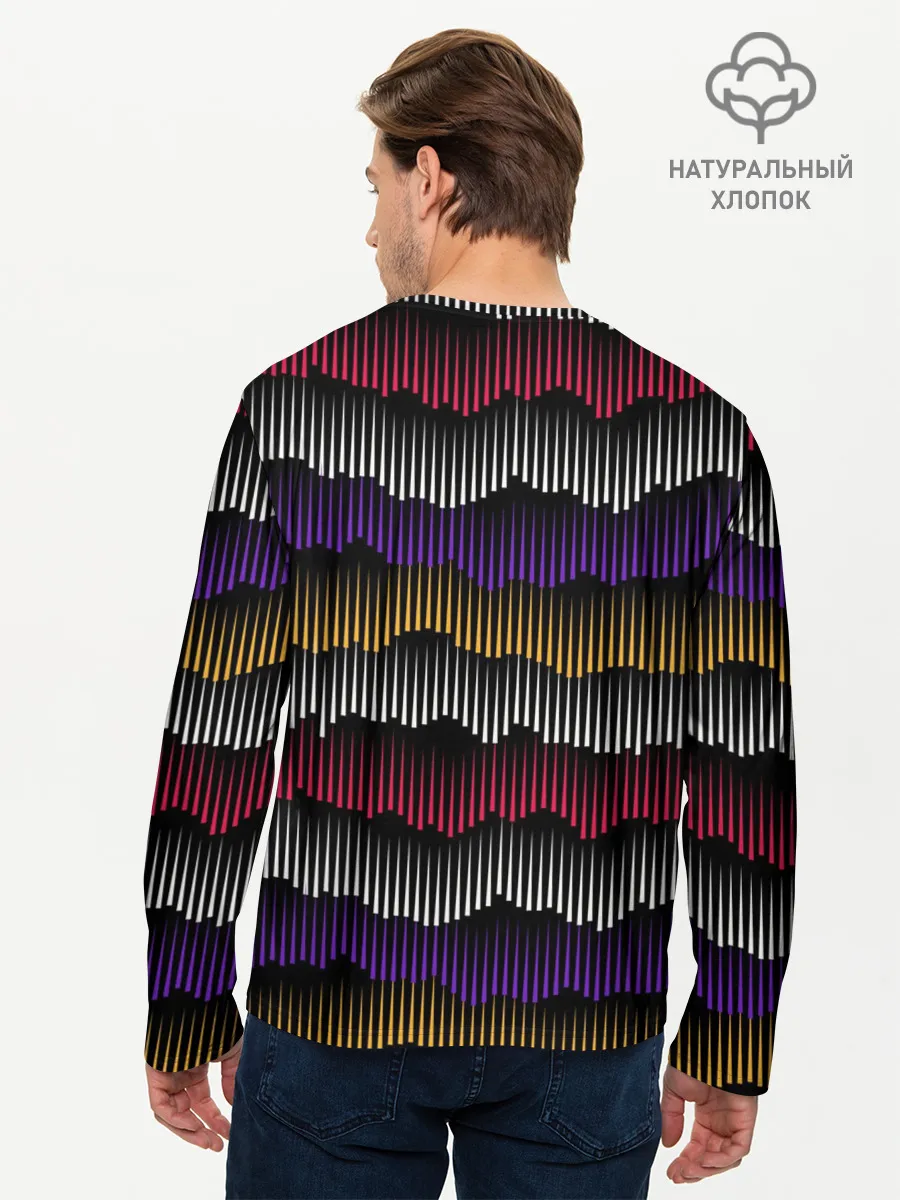 Мужской лонгслив базовый / Волны