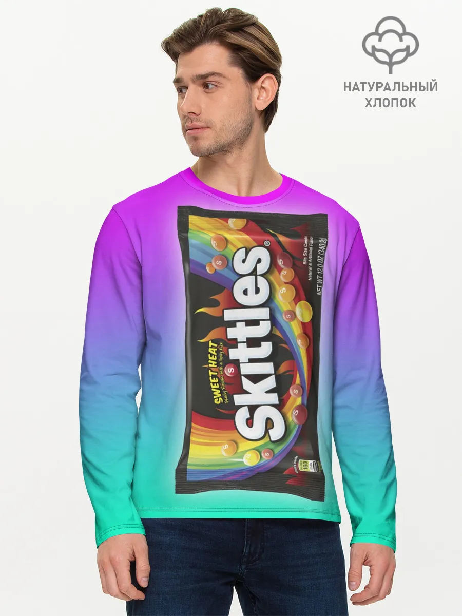 Мужской лонгслив базовый / Skittles | Черный
