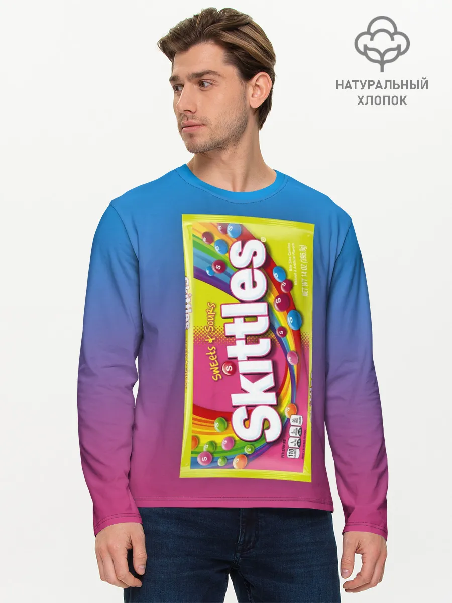 Мужской лонгслив базовый / Skittles | Желтый