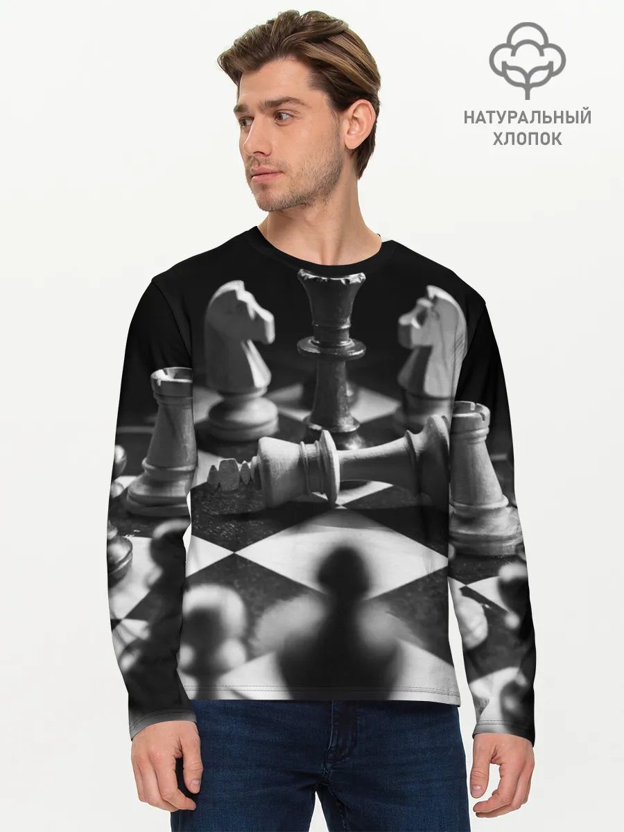 Мужской лонгслив базовый / Шахматы