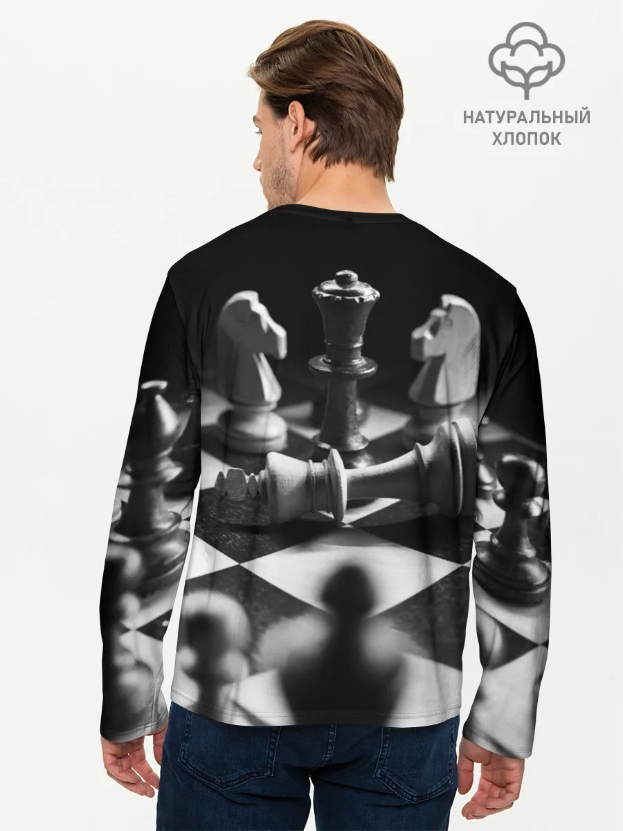Мужской лонгслив базовый / Шахматы