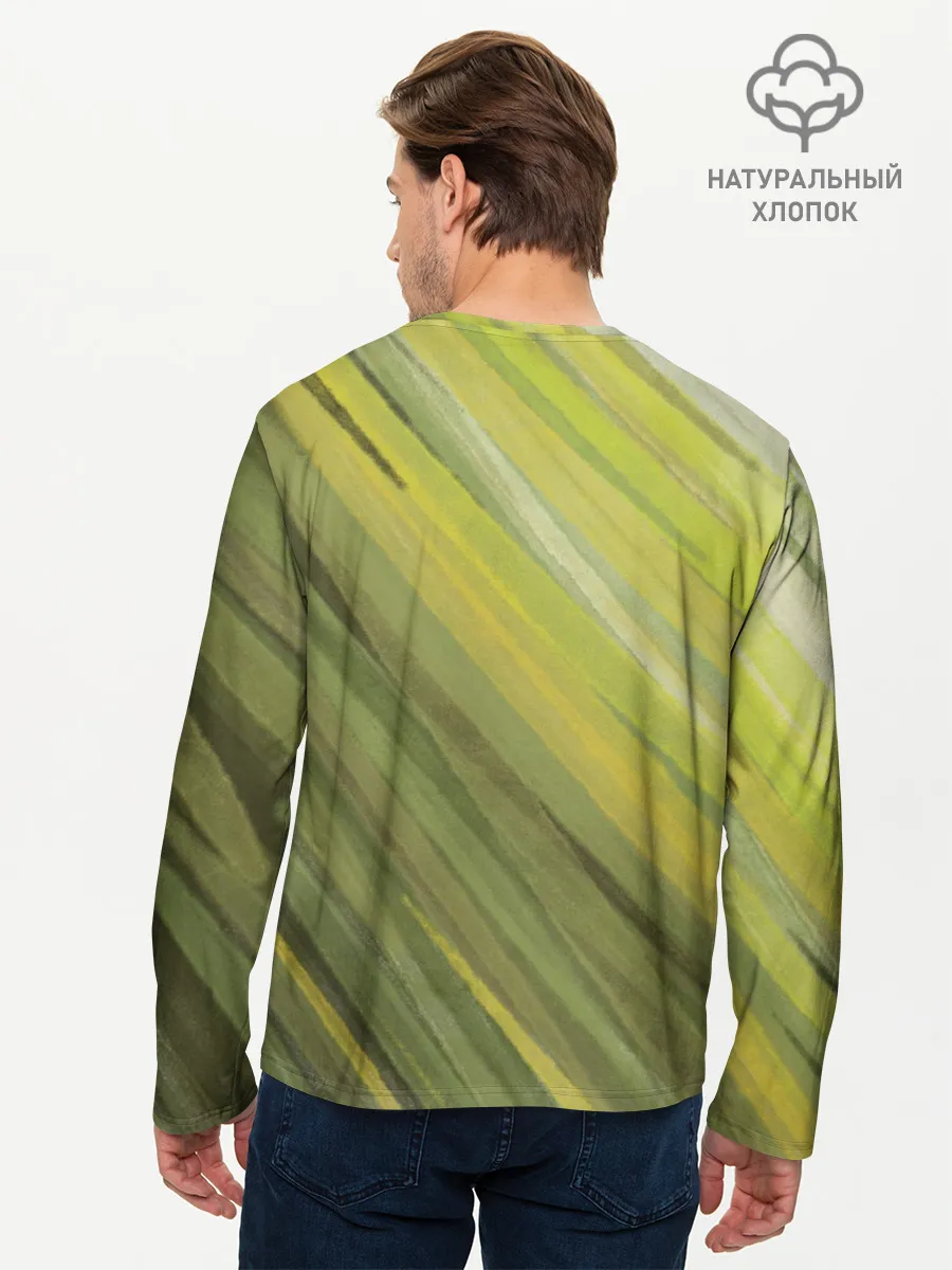 Мужской лонгслив базовый / Акварельные линии