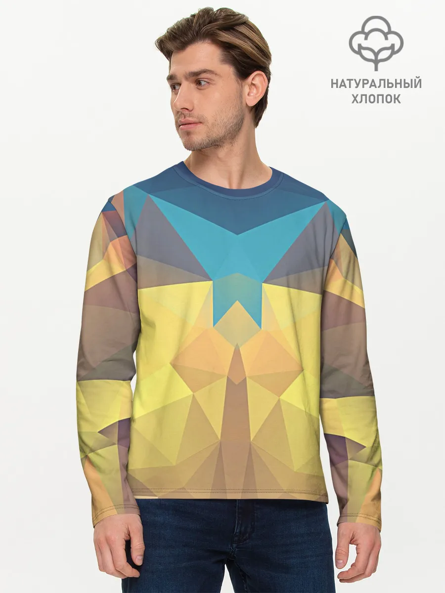 Мужской лонгслив базовый / Абстрактная Геометрия