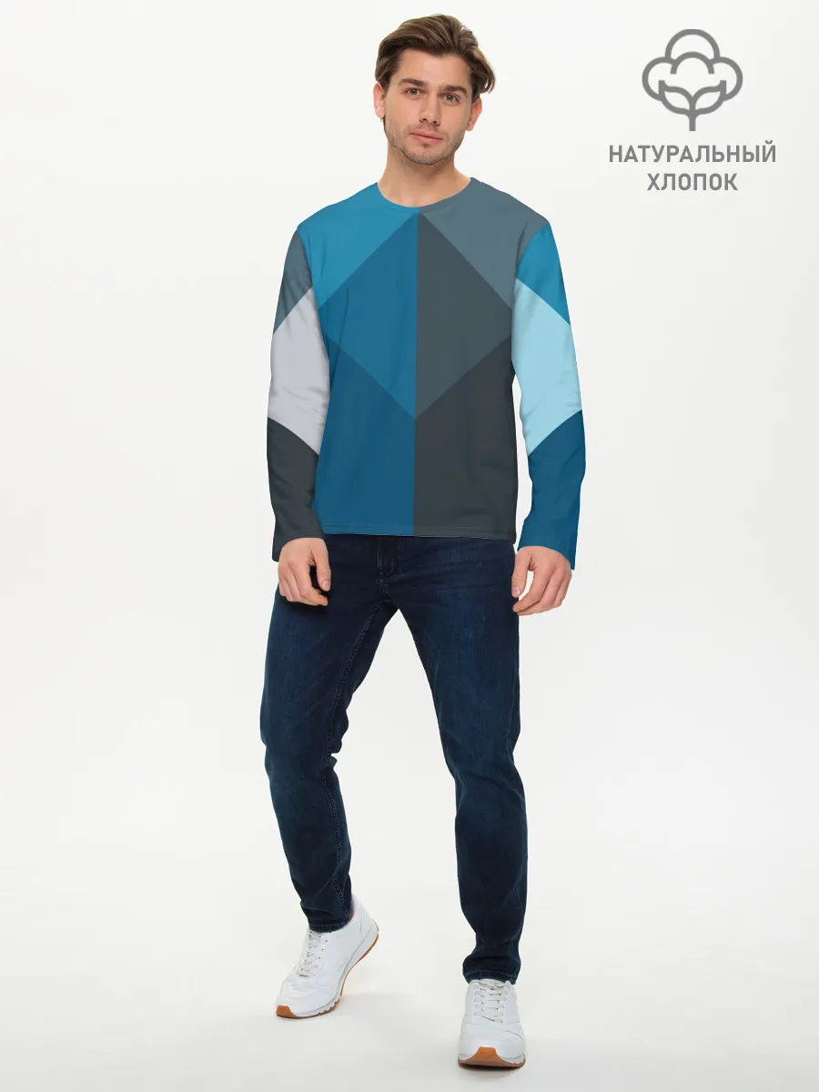 Мужской лонгслив базовый / Геометрия