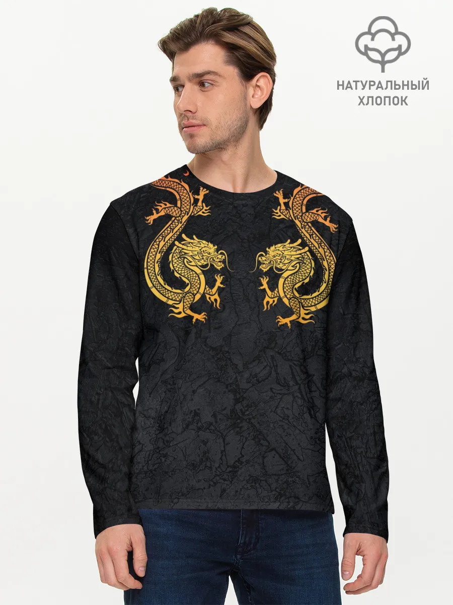 Мужской лонгслив базовый / GOLD CHINA DRAGONS