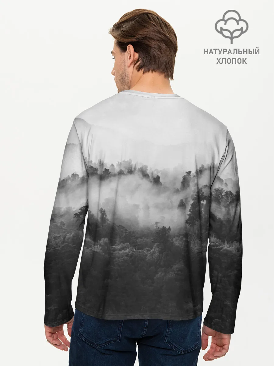 Мужской лонгслив базовый / Волк в лесу