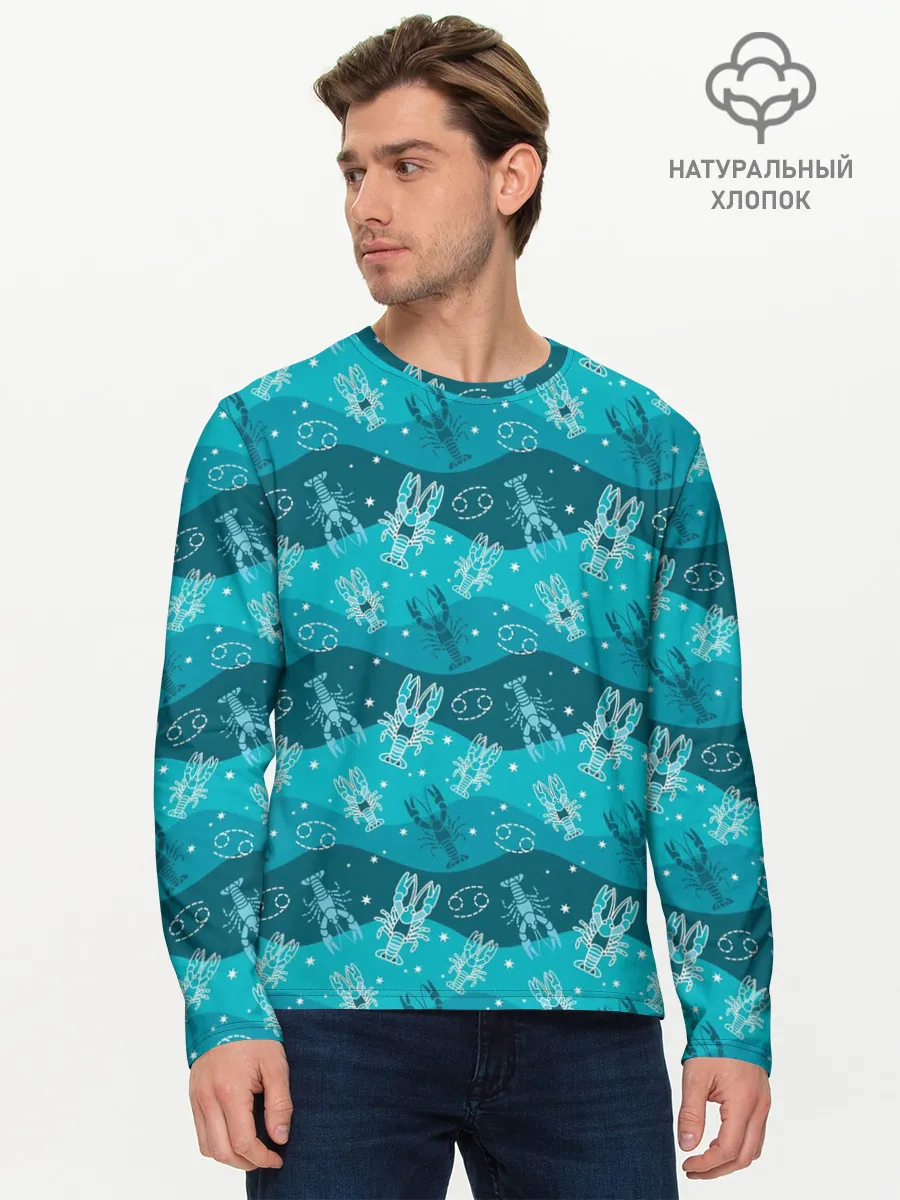 Мужской лонгслив базовый / Рак