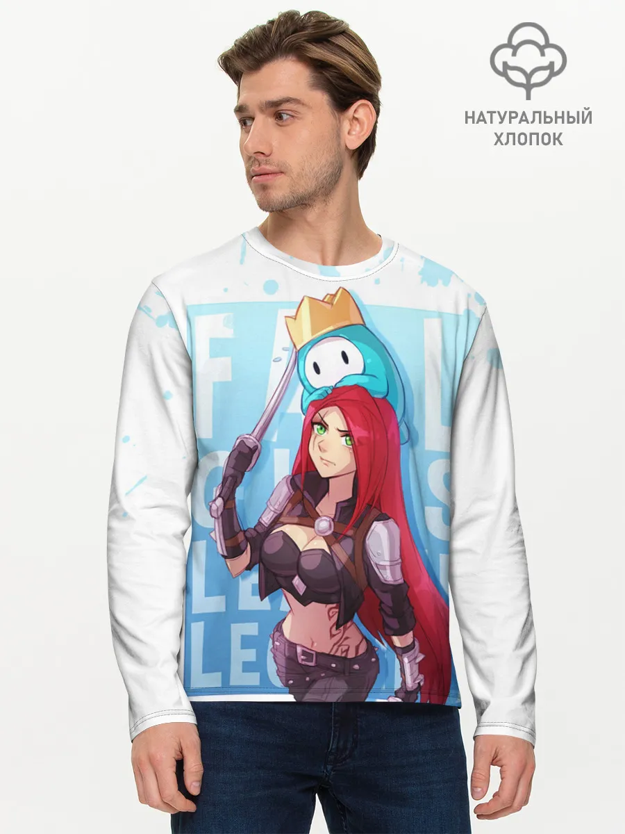 Мужской лонгслив базовый / Fall guys x league of legands