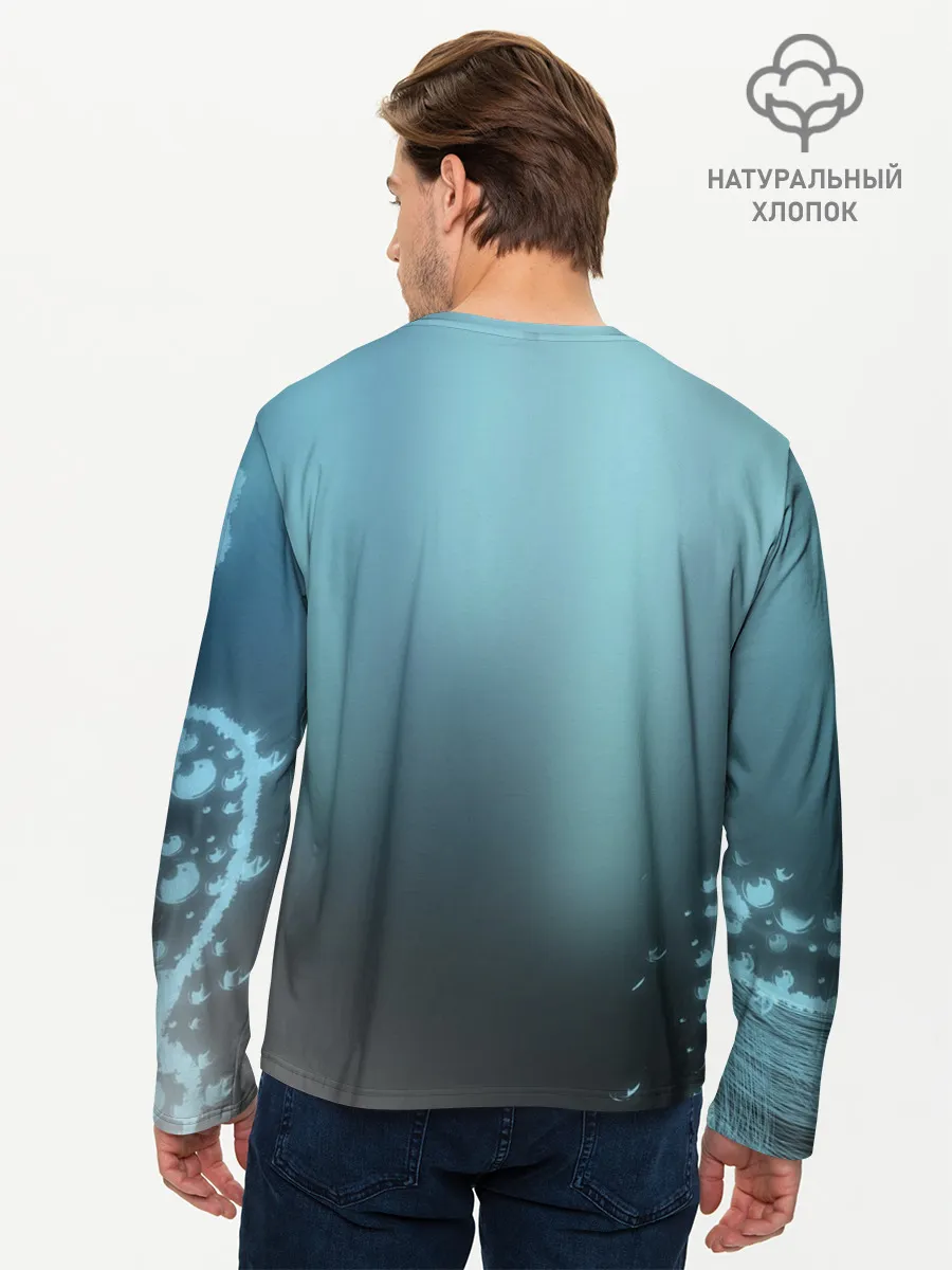 Мужской лонгслив базовый / Водяные свечения