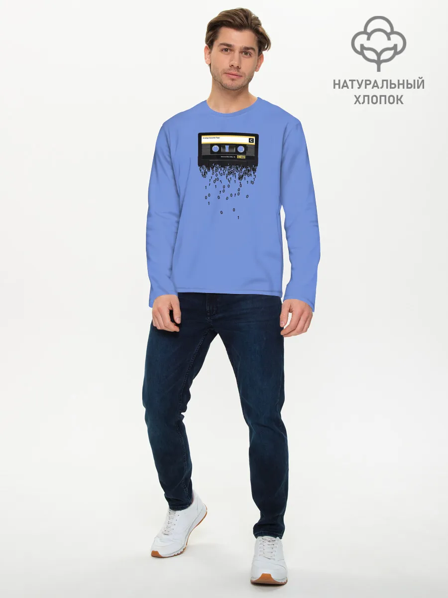 Мужской лонгслив базовый / Касета из 0 и 1