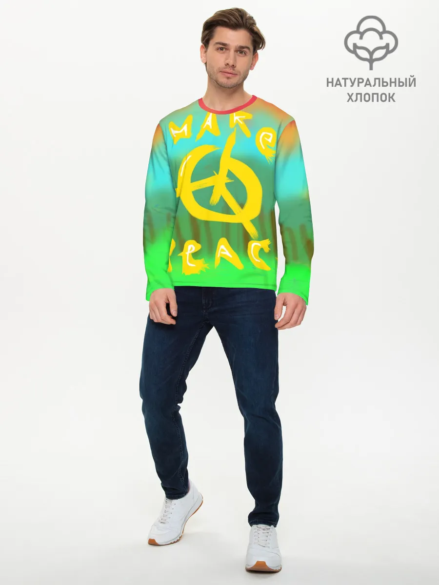 Мужской лонгслив базовый / Make peace