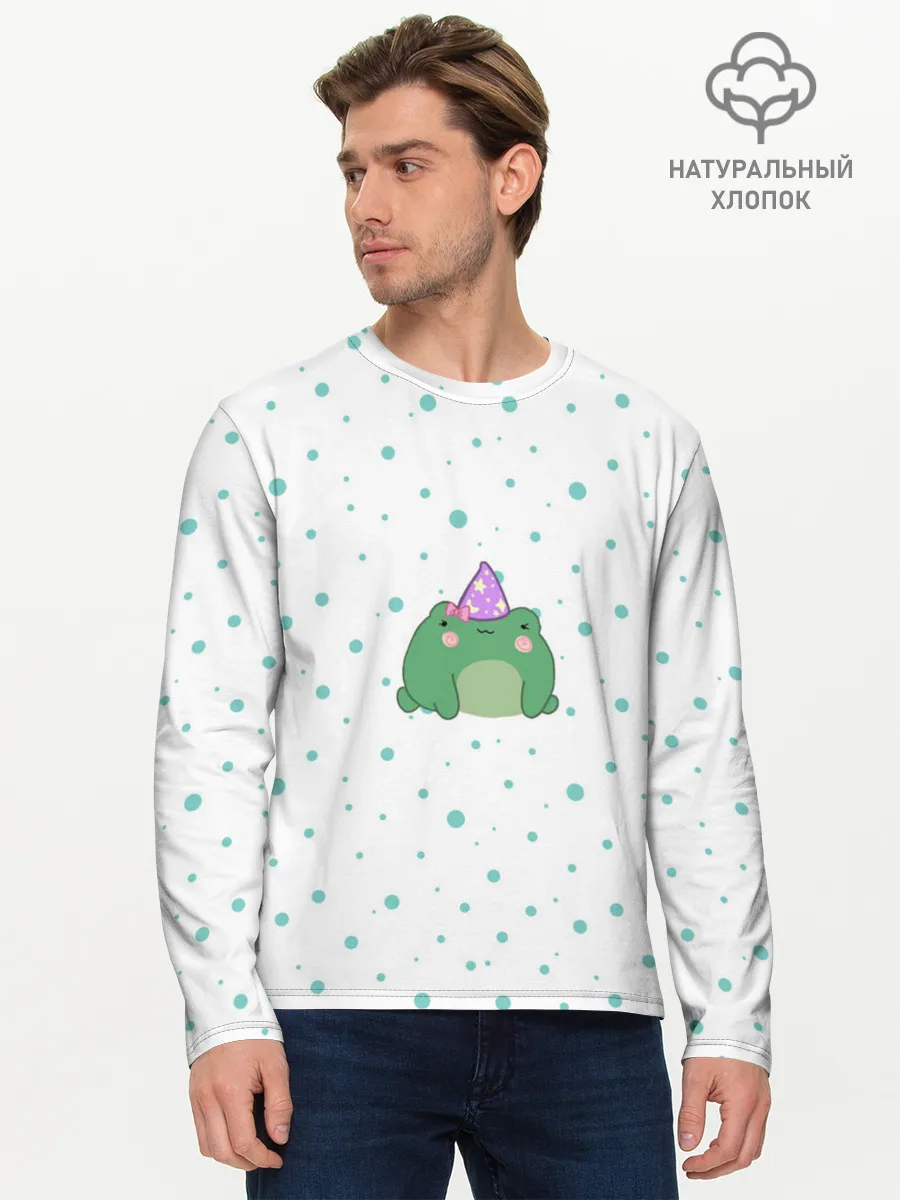 Мужской лонгслив базовый / лягушка-маг