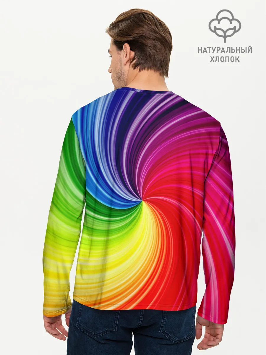 Мужской лонгслив базовый / Радужный череп